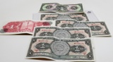 Unc Consecutive SN Mexico Currency 1961: 5-1 Peso Series JP SN W358121-25; 4-5 Peso Series JV, SN K1
