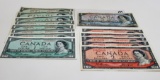 14 Canada Currency: 8-1954 up to Unc, slight edge discoloration; $5-1954; 5-$2 1954