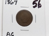 Indian Cent 1869 better date AG