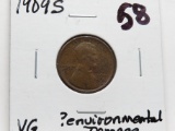 Lincoln Cent 1909S VG ?environmental damage