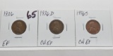 3 Lincoln Cents: 1926 EF, 1926D CH EF, 1926S CH EF