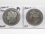 2 Morgan $: 1900-O ?O/CC Good, 1900-O EF