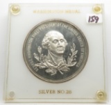 Large silver plate Washington medal NO .28  (2 7/16