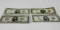 4 Type $5 Notes: 1934 FRN KC VF, 1953B Silver Certificate F, 2-1963 USN F