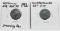 2 Roman Ancient Coins marked: Gallienus 253-268AD, Constantine 337-340AD
