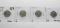 4 Buffalo Nickels: 1913 Var 2 AU toned, 14 G, 15D G, 16 VG scrs