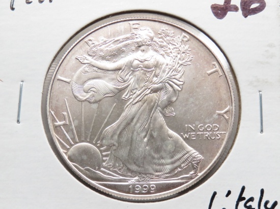 1999 Silver American Eagle BU lightly toned