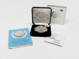 2 Silver Medals: 1 oz .999 21st Century Mint boxed/COA; 25th Anniversary Sterling UN 1970 in pkg
