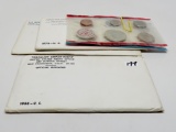 4 US Mint Sets: 1968, 1969 (no outer envelope), 1970, 1979