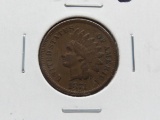 Indian Cent 1874 VF better date