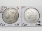 2 Morgan $: 1879S 3rd rev Fine cleaned, 1887 Fine obv scratches