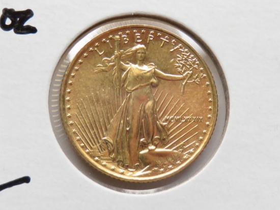 1989 Gold American Eagle 1/10 oz $5 Gem BU