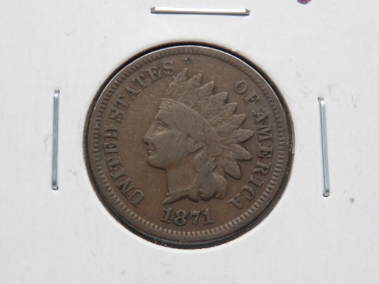 Indian Cent 1871 Good better date