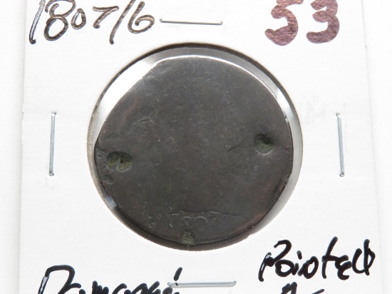 Draped Bust Large Cent 1807/6 Pointed 1 damaged