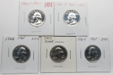 5 Washington Quarter PF Silver: 1960, 1961, 1962, 1963, 1964