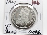 Capped Bust Half $ 1827 sq base 2 VF scratches