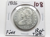 Capped Bust Half $ 1836 Bust Type Fine