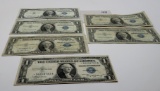 6-$1 Silver Certificate STAR notes, avg F: 1935A, 1935F, 2-1957, 2-1957A