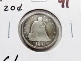 Twenty Cent Piece 1875S G/F
