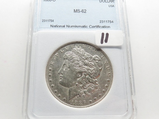Morgan $ 1886-O NNC MS62, tough to find in Unc