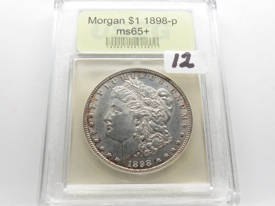 Morgan $ 1898 USCG MS65+ attractive toning