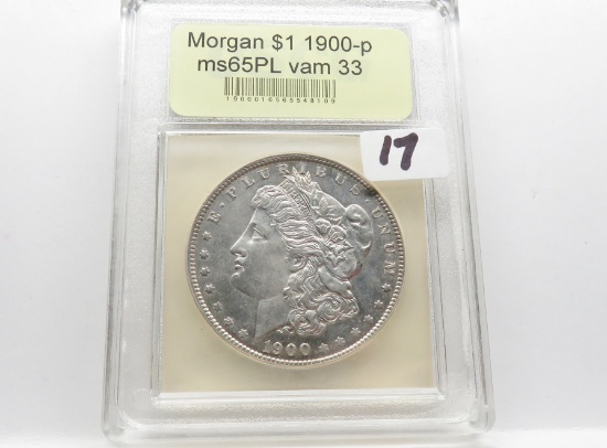 Morgan $ 1900 USCG MS65 PL VAM 33