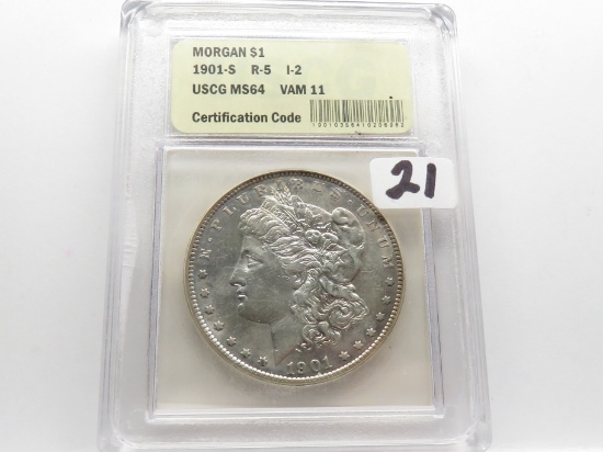 Morgan $ 1901S USCG MS64 VAM 11, R-5