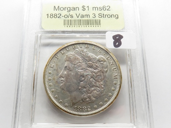 Morgan $ 1882 O/S USCG MS62 VAM 3 Strong