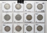 12 Barber Half $, avg G few scratches: 1908D, 09-O, 10, 10S, 11, 11S, 12 PDS, 13D 15D, 15S