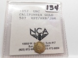 1852 California Gold Token Unc