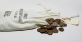 43 oz (2.6875 lb) Lincoln Wheat Cents 1945, includes cloth bank bag in weight