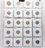 20 Buffalo Nickels: 1921 F, 21S acid dt, 23 VG, 23S VG, 24 acid, 24D G corr, 24S G, 25 VF heavy corr