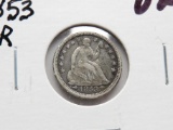 Seated Liberty Half Dime 1853 Arrows VF