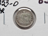 Seated Liberty Half Dime 1853-O Arrows VG