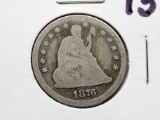 Seated Liberty Quarter 1876CC G/AG