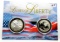 2002 British Royal Mint 2-1 oz Silver BU Liberty Coins on display card. .958 Silver 2 Pound; .999S U