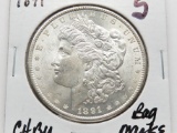 Morgan $ 1891 CH BU bag marks