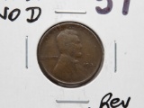 Lincoln Cent 1922 No D Fine rev glue, better date
