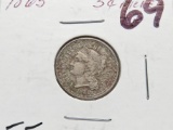 Nickel Three Cent 1865 EF