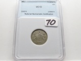 Shield Nickel 1867 NNC MS63