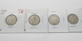 4 Liberty V Nickels: 2-1883 no cent (EF, AU), 1895 G, 1912 F