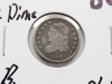 Capped Bust Half Dime 1837 VG details obv scratches