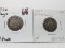 2 Shield Nickels: 1866 Rays G/Fair, 1867 No Rays F corrosion