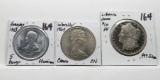 3 World Coins: 1943 Hungary 5 Pengo aluminum; 1967 Gibraltar Crown CN; 2000 Liberia $10 PF .999 Silv