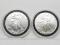 2 Unc Silver American Eagles: 2002, 2003