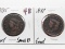 2 Matron Head Type Large Cents: 1835 small 8 G, 1837 G