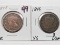 2 Braided Hair Large Cents: 1845 Fine, 1846 VG lamination