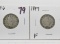 2 Liberty V Nickels: 1896 F, 1897 F