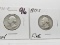2 Washington Quarters: 1936D G, 1937S Fine