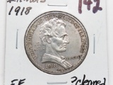 1918 Illinois Commemorative Silver Half $ EF ?cleaned